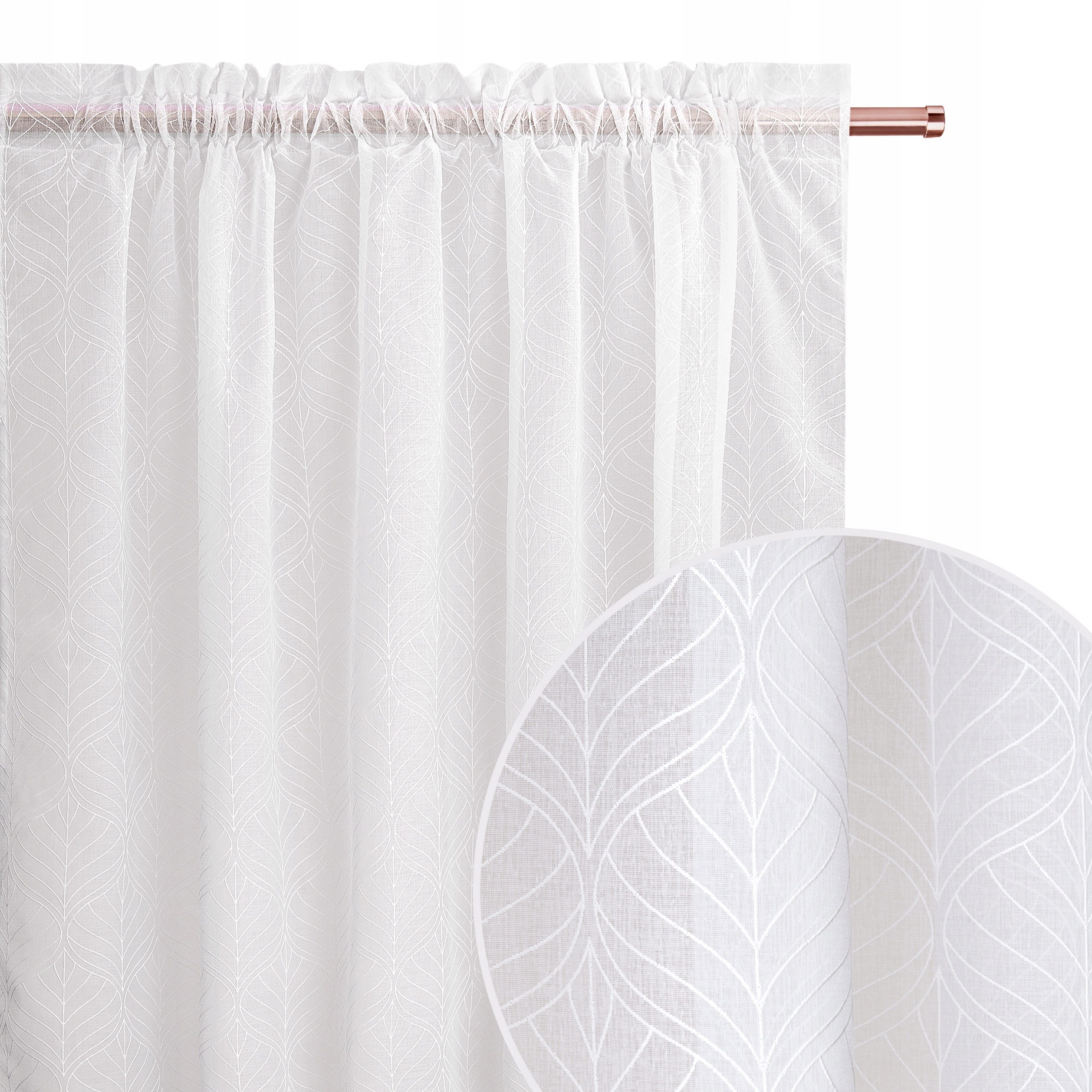 Firana do salonu 140x280 Firana na taśmie La Rossa