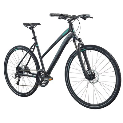 Rower crossowy INDIANA X-Cross 3.0 D21 damski Czarno-turkusowy