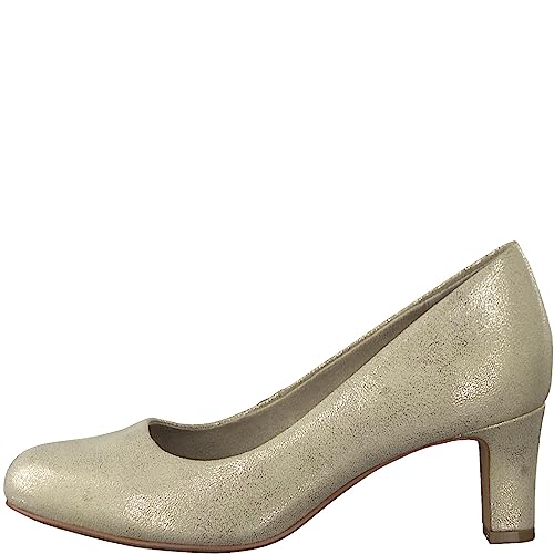 Jana Damskie Softline 8-22470-41 wygodne uniwersalne buty klasyczne, biznesowe, proste, odświętne czółenka, Złota Met Str, 38 EU Weit