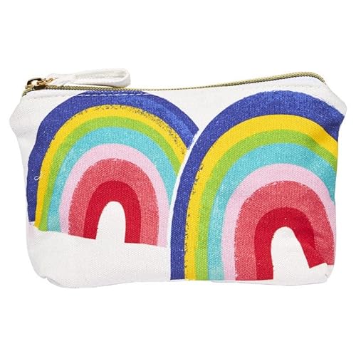 Draeger - Rainbow Cotton Bag - Etui z zamkiem błyskawicznym - Przechowywanie makijażu, Szminka, Kredki - Idealny prezent urodzinowy, na każdą okazję - 100% Bawełna, Kolor: wielokolorow, 21x12cm,