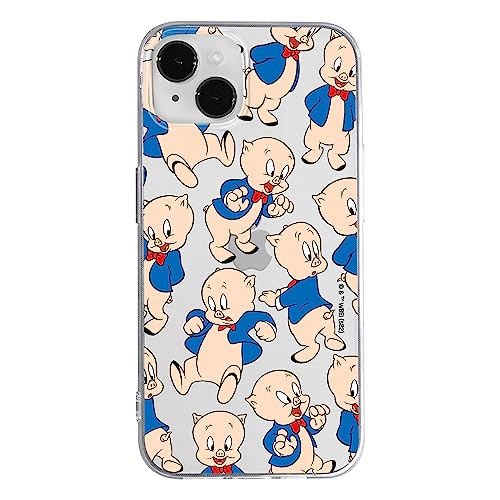 ERT GROUP etui na telefon Iphone 14, case oryginalny i oficjalnie licencjonowany przez Looney Tunes, wzór Porky Pig 001, optymalnie dopasowane, plecki z TPU częściowo przeźroczyste