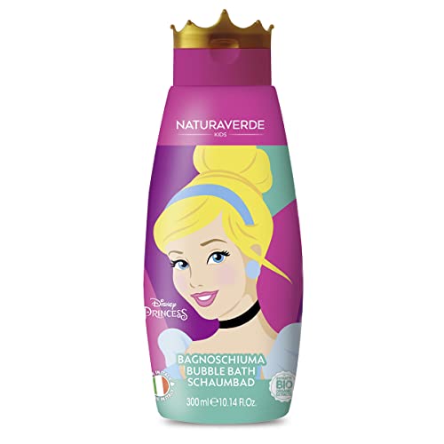 Naturaverde | Dzieci - Disney Princess - Pianka do kąpieli dla dzieci z Kopciuszkiem, mydło do kąpieli do ciała, produkty higieniczne dla dzieci, pianka do kąpieli z ekstraktem z owsa BIO, 300ml