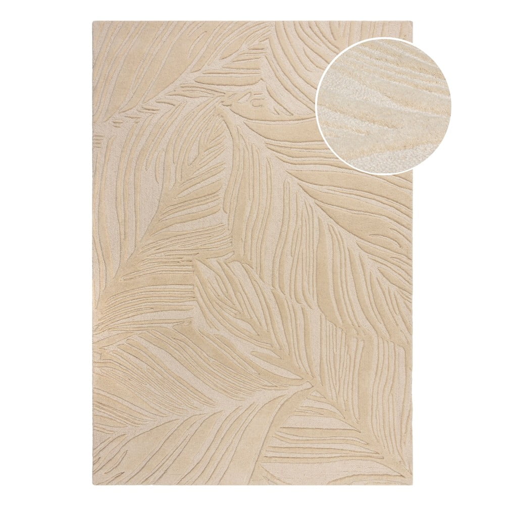 Beżowy wełniany dywan 200x290 cm Lino Leaf – Flair Rugs