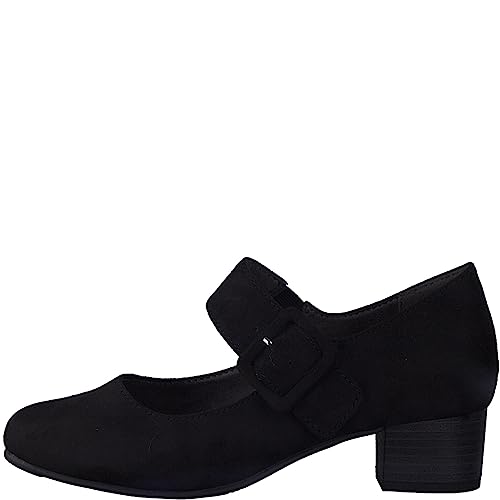 Jana Damskie Softline 8-22361-41 wygodne buty o szerokim rozmiarze, regulowane paski, klasyczne czółenka do butów na co dzień, czarny, 40 EU Weit