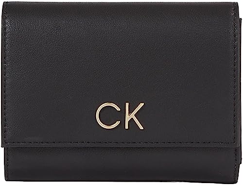 Calvin Klein Damskie portfele RE-Lock MD Trifold Ck Black, jeden rozmiar, Ck czarny, Rozmiar Uniwersalny