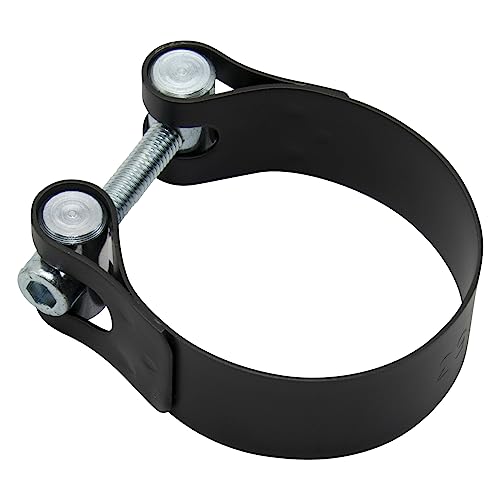 LeoVince obejma do rury wydechowej, zestaw części zamiennych, stal nierdzewna, czarna, Ø 53 mm