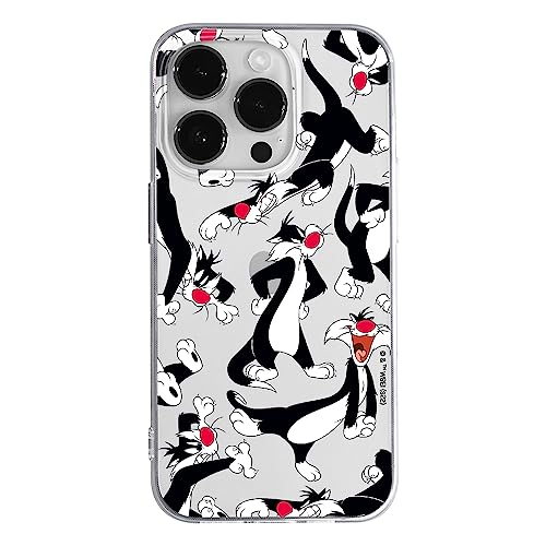 ERT GROUP etui na telefon Iphone 14 PRO, case oryginalny i oficjalnie licencjonowany przez Looney Tunes, wzór Sylvester 006, optymalnie dopasowane, plecki z TPU częściowo przeźroczyste