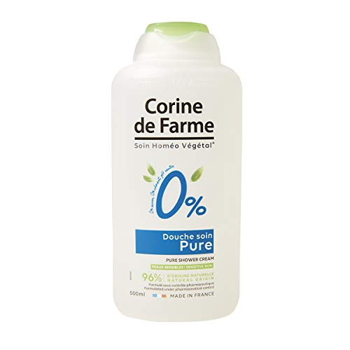 Corine de Farme, Żel pod prysznic 0% czysty balsam do mycia skóry wrażliwej, 500 ml, 100% Clean Beauty, 100% Wyprodukowano we Francji, pH neutralne dla skóry, bez mydła i barwników