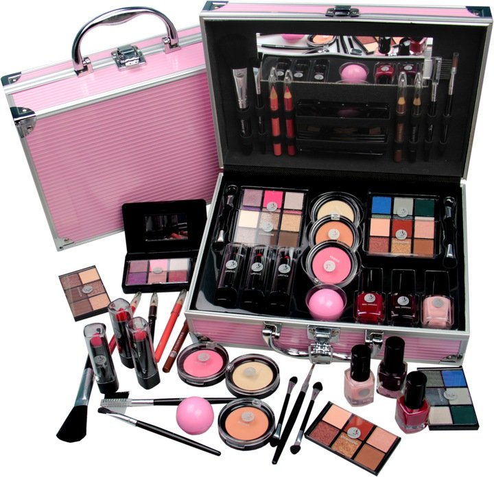 Kuferek na kosmetyki makijaż paleta cieni zestaw