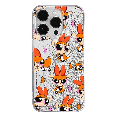 ERT GROUP etui na telefon Apple Iphone 14 PRO, case oryginalny i oficjalnie licencjonowany przez The Powerpuff Girls, wzór Powerpuff Girls 007, optymalnie dopasowane, z efektem płynnego brokatu