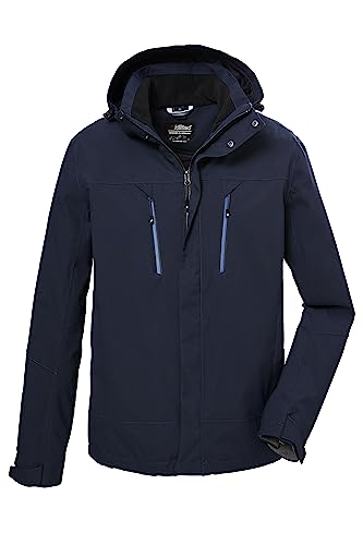 Killtec Męska kurtka funkcyjna z kapturem/kurtka outdoorowa jest wodoszczelna KOW 192 MN JCKT, granatowa, XL, 41374-000
