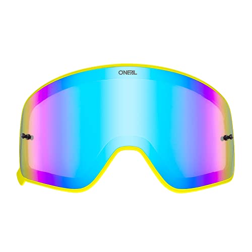 O'NEAL | Części zamienne do gogli motocrossowych | Motocykl Enduro | wysokiej jakości i odporne na uderzenia, ze 100% ochroną przed promieniowaniem UV | B 50 Goggle Yellow Spare Leans | Radium Blue