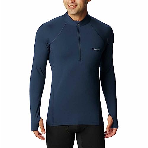 Columbia Męska średnia waga stretch długi rękaw pół zamek bazowa warstwa top, granatowy Collegiate Navy, S