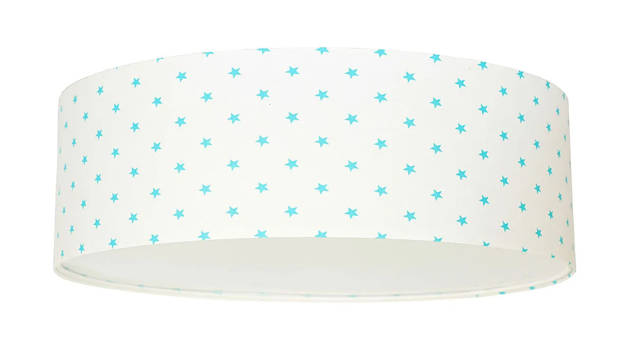 Biały welurowy plafon z okrągłym abażurem - A360 G3-S05