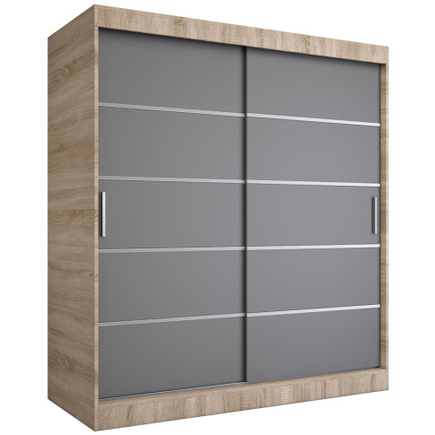 Szafa przesuwna dąb sonoma + antracyt 180 cm N0-N21