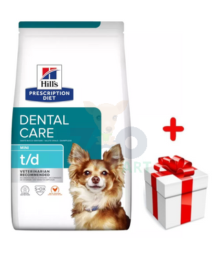 HILL'S PD Prescription Diet Canine t/d Mini Dental Care 3kg + niespodzianka dla psa GRATIS!