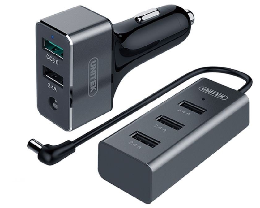 Unitek Unitek Ładowarka samoch 5xUSB QC3.0 dwustrefowa Y-P527