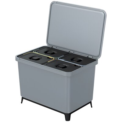 ŚMIETNIK KOSZE NA ŚMIECI SYSTEMA 4W1 SMOOTH GRAY