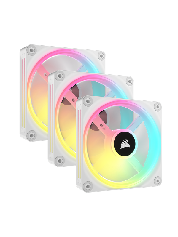 Corsair iCUE LINK QX120 RGB Starter Kit - White - Wentylator obudowy - 120 mm - Biały z oświetleniem RGB - 37 dBA