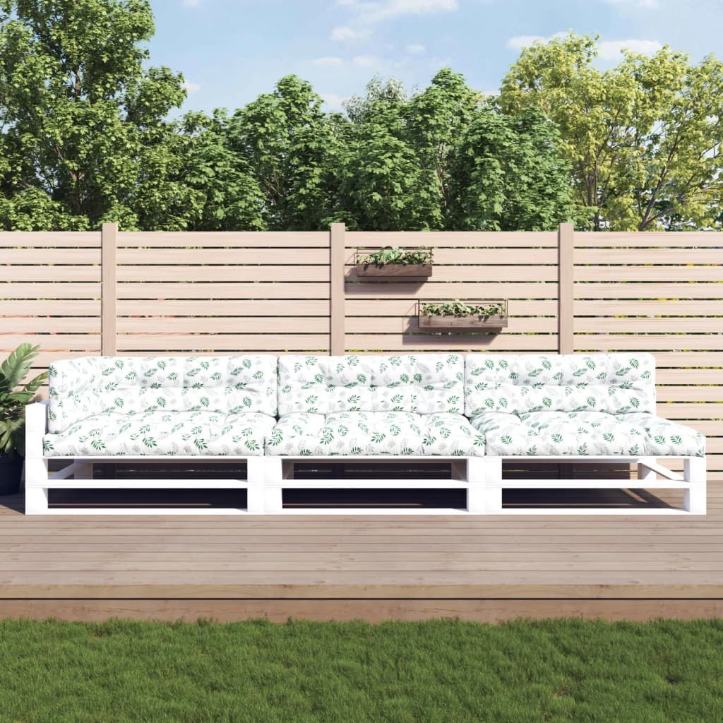 Poduszki na palety, 7 szt., wzór w liście, tkanina