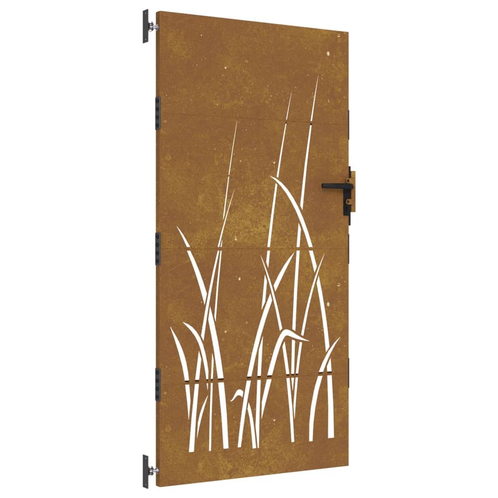 Furtka ogrodowa, 85x175 cm, stal kortenowska, motyw trawy Lumarko!