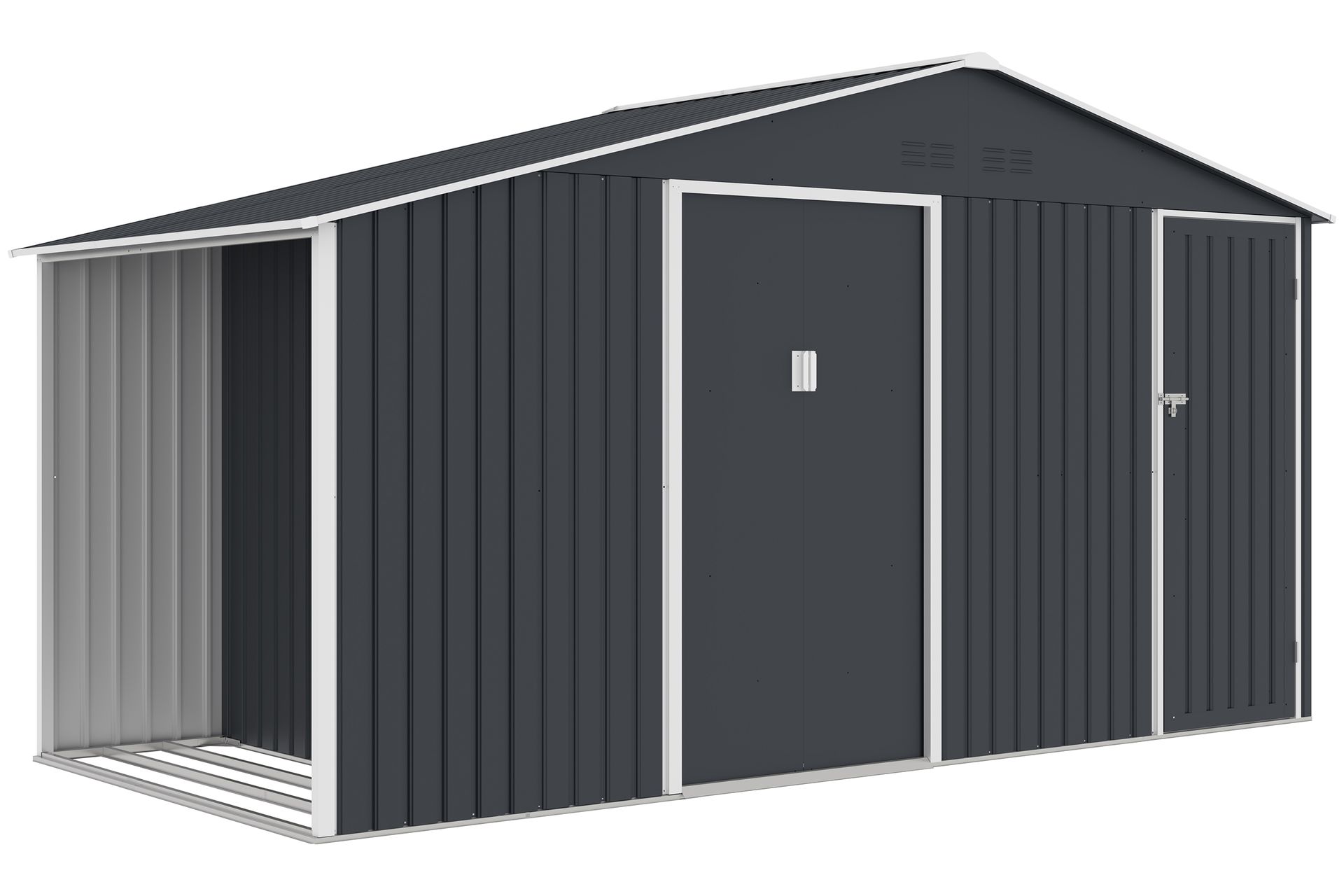 Domek narzędziowy Bergen 407 x 194 cm Grey z drewutnią