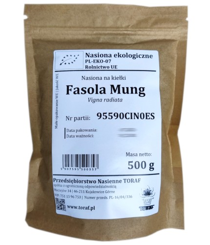 Nasiona na kiełki FASOLA MUNG BIO Toraf 500g