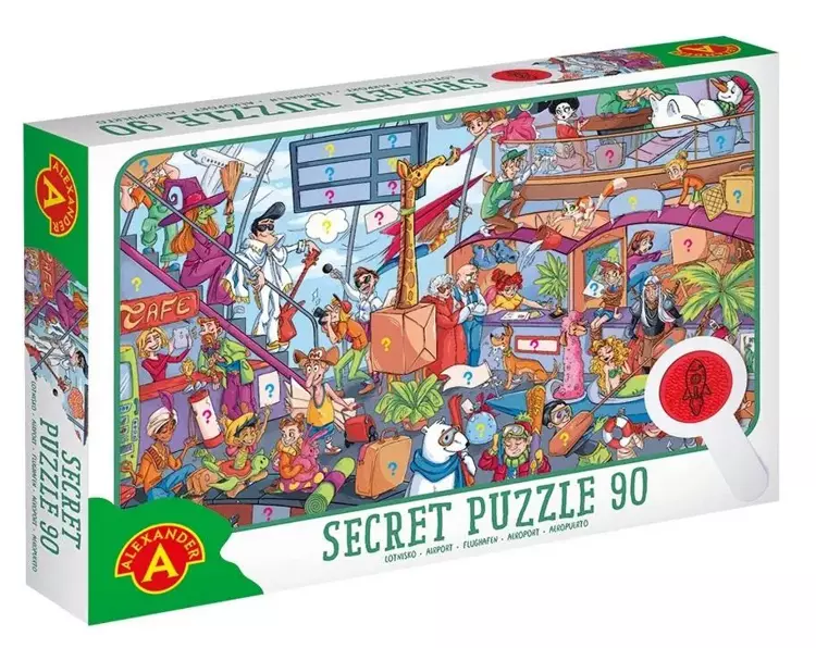 Puzzle obserwacyjne z lupą Lotnisko 90 elementów - Alexander