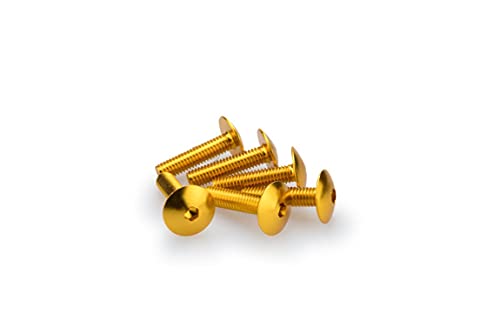 Puig 0689G Blister 6 Śrubokrętów, M6, 25 mm, Kolor Złoto
