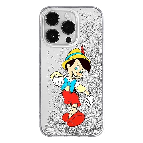 ERT GROUP etui na telefon Apple Iphone 14 PRO, case oryginalny i oficjalnie licencjonowany przez Disney, wzór Pinocchio 001, optymalnie dopasowane, z efektem płynnego brokatu