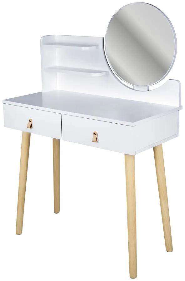 Biała toaletka kosmetyczna z szufladami T0-H38