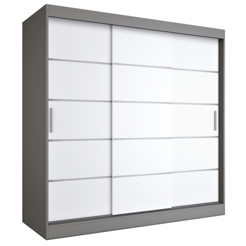 Szafa przesuwna antracyt + biały 200 cm C4-S25
