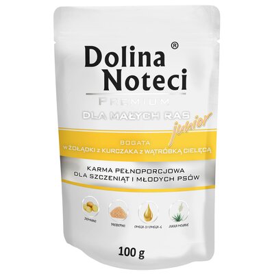 Dolina Noteci Premium Junior Z żołądkami kurczaka i wątróbką cielęcą 100 G
