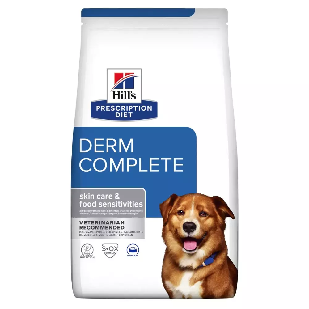 HILL'S PD Prescription Diet Canine Derm Complete 1,5kg + niespodzianka dla psa GRATIS!