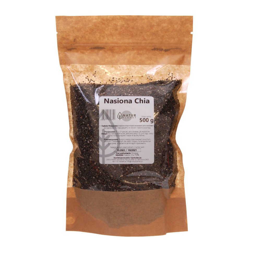 Nasiona Chia (Szałwii Hiszpańskiej) 500 g - Natur Planet