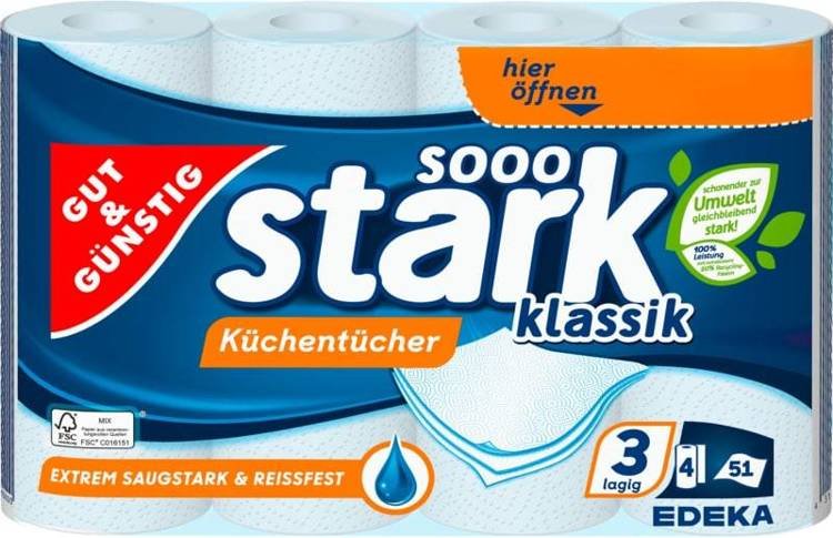 Gg Ręczniki kuchenne 4szt x 51 listków 3warstwy De