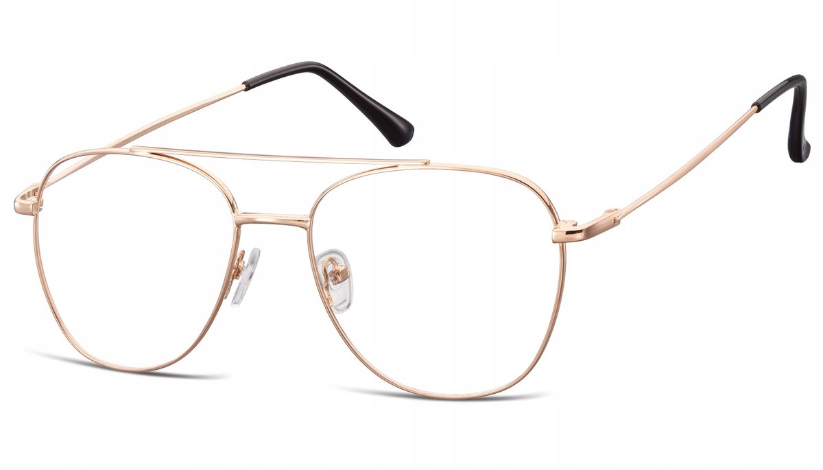 Sunoptic Oprawki okulary Pilotki zerówki korekcyjne 922 złote