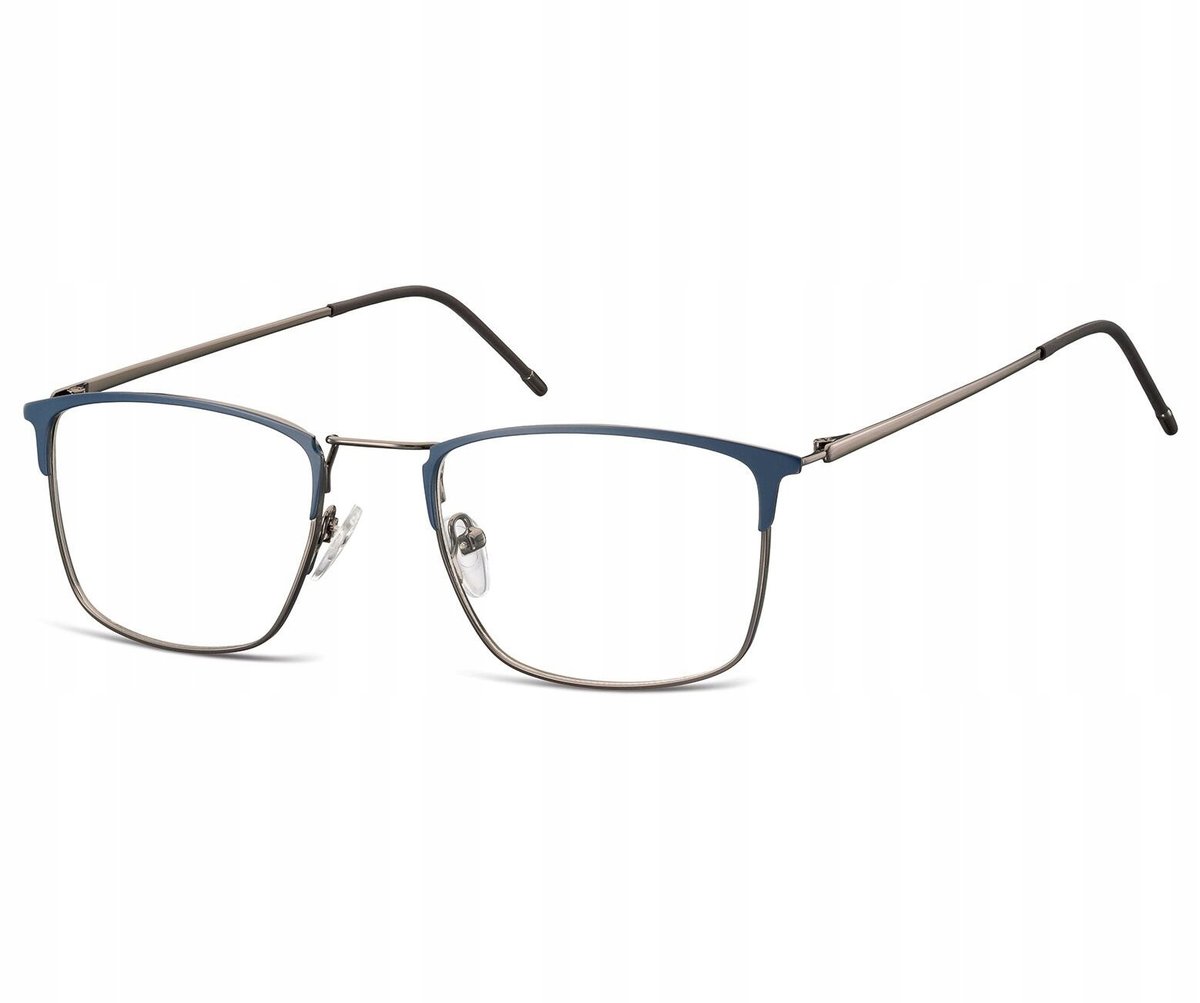 Sunoptic Oprawki korekcyjne zerówki okulary męskie prostokątne 893B grafitowy + granatowy