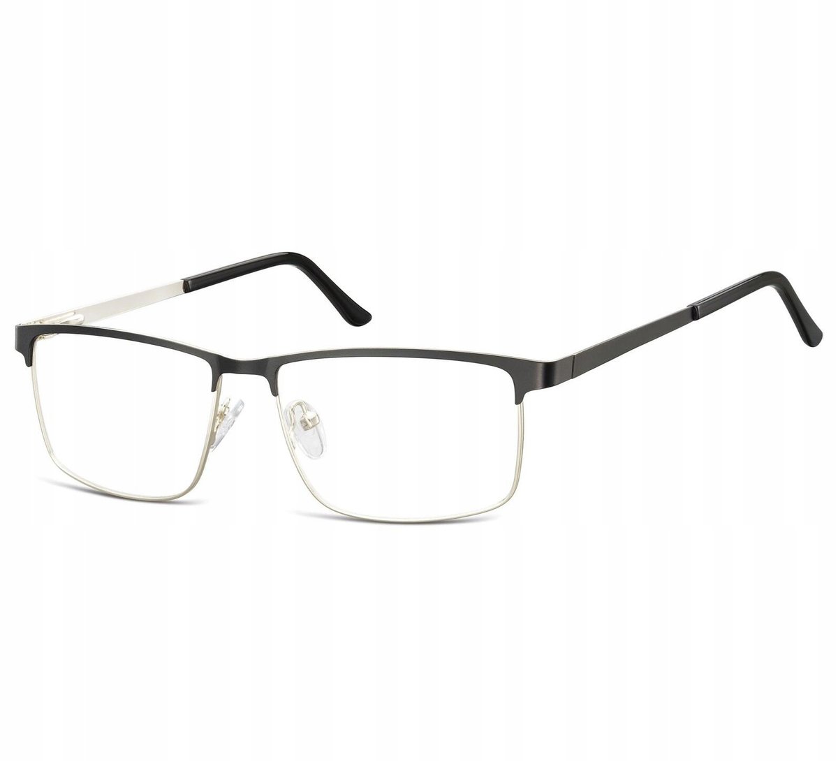 Okulary Nerd prostokątne Zerówki Korekcyjne Męskie