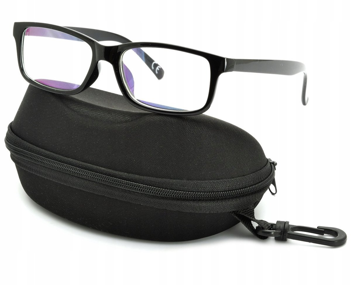 Okulary ANTYREFLEKS Zerówki Nerdy prostokątne