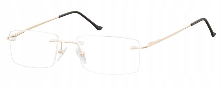 BEZRAMKOWE Okulary OPRAWKI OKULAROWE Unisex ZŁOTE