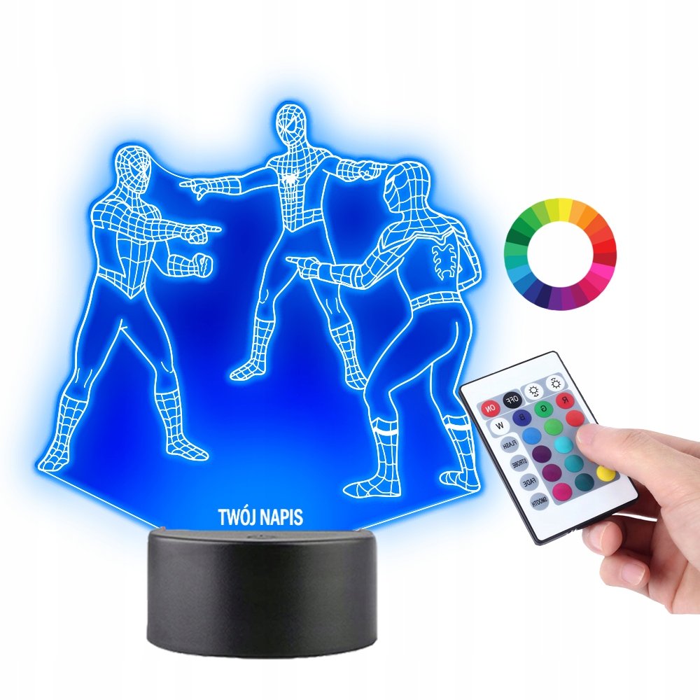 Lampka na Biurko Statuetka 3D Spider Man Mem