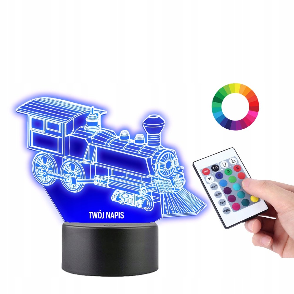 Lampka na Biurko Statuetka 3D Lokomotywa Pociąg