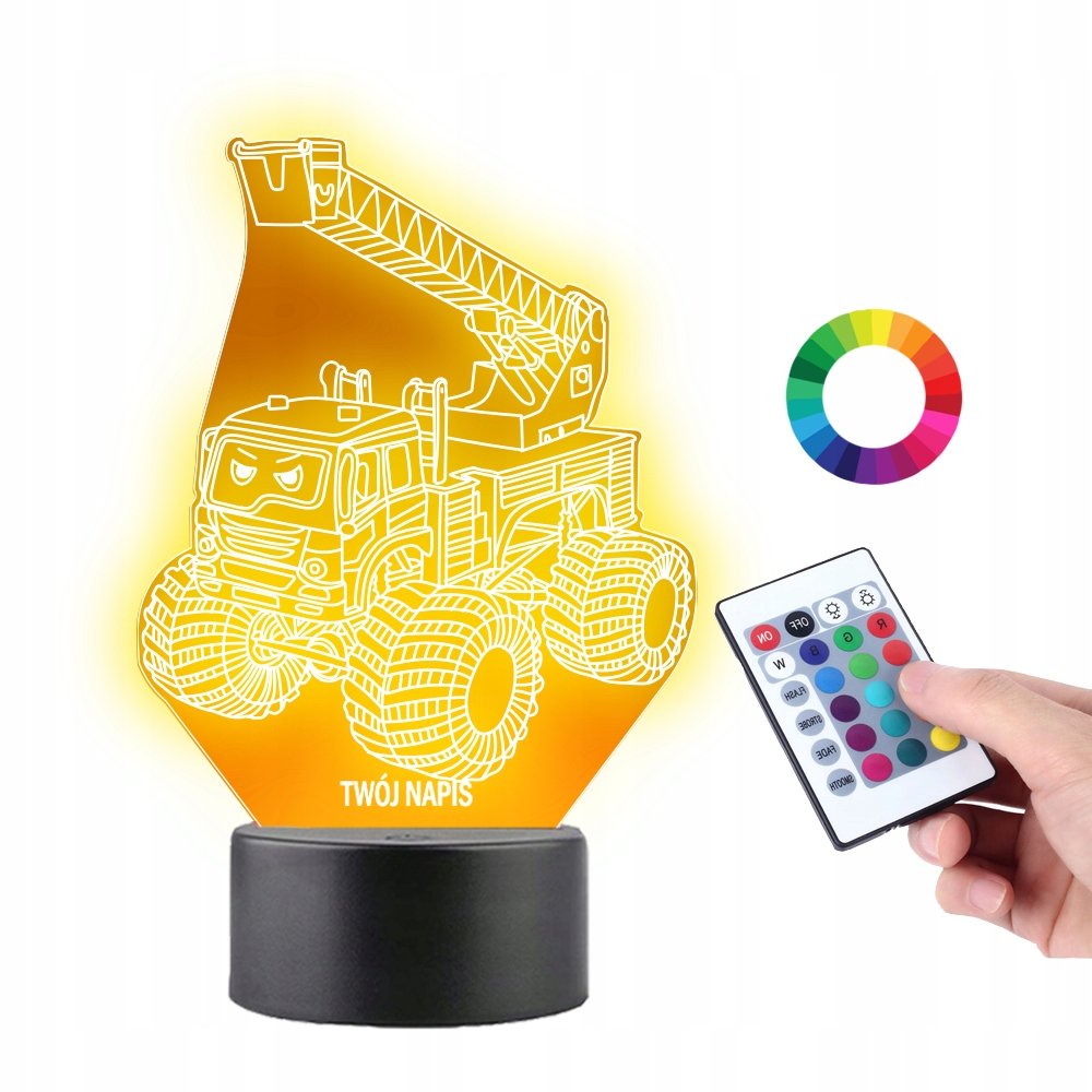 Lampka na Biurko Statuetka 3D Maszyna Budowlana