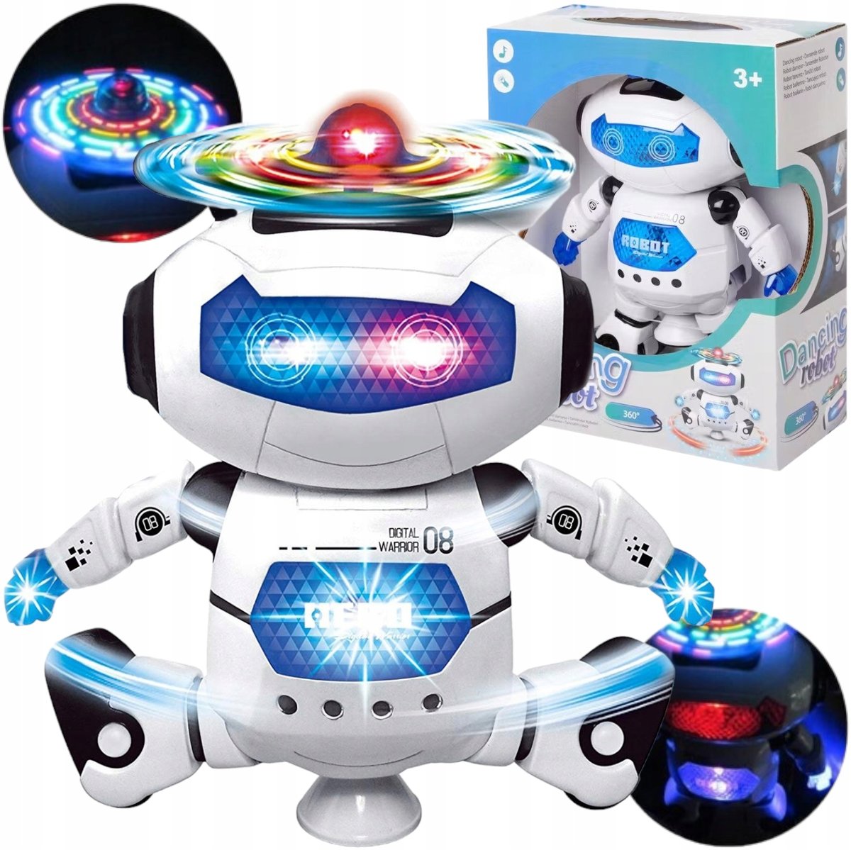 Robot Tańczy Obraca Się 360° Ze Światłem Dźwiękiem