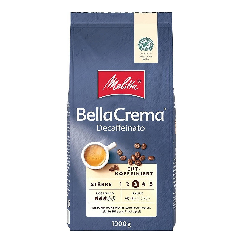 Kawa ziarnista MELITTA Bella Crema Decaffeinato 1 kg