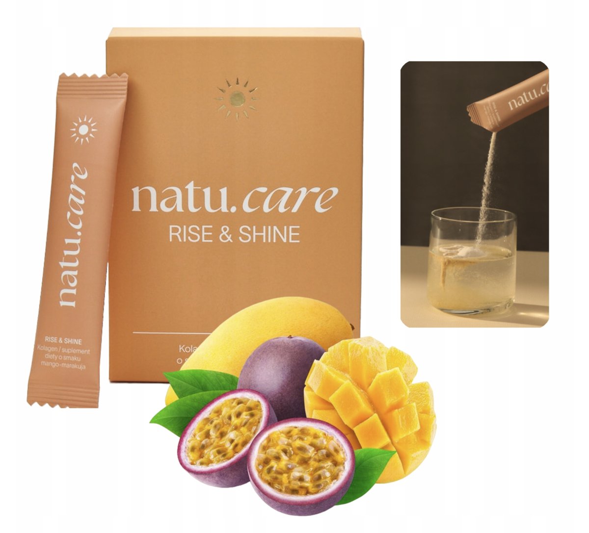Kolagen Premium Mango-marakuja, Poprawia skórę włosy paznokcie 5000 mg, 30 sasz.