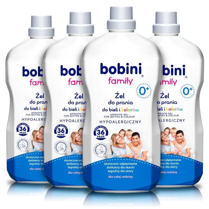Bobini Family Żel do Prania do Bieli Koloru 4x1,8L 144 prania