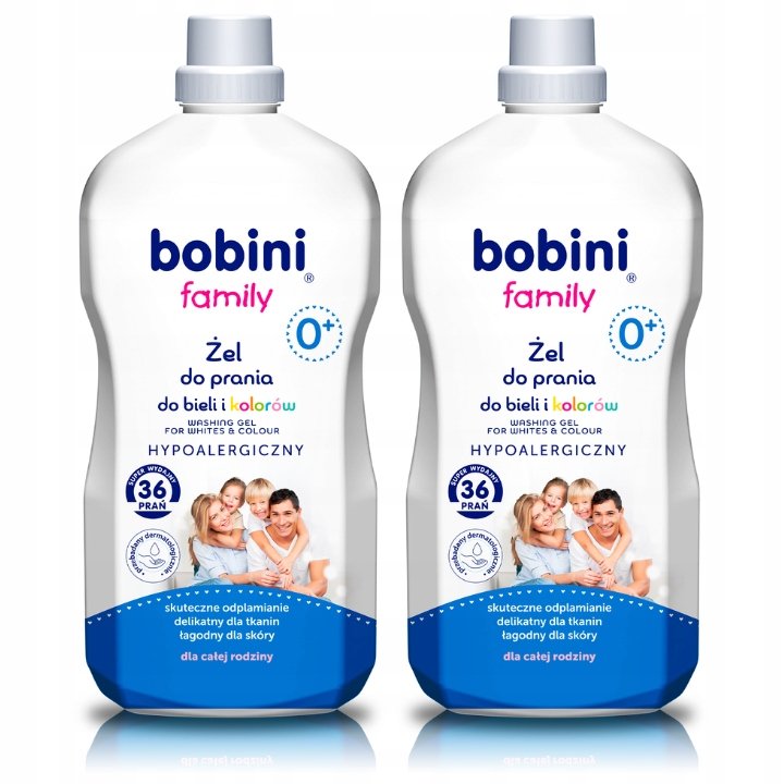 Bobini Family Żel do Prania do Bieli Koloru 2x1,8L 72 prania