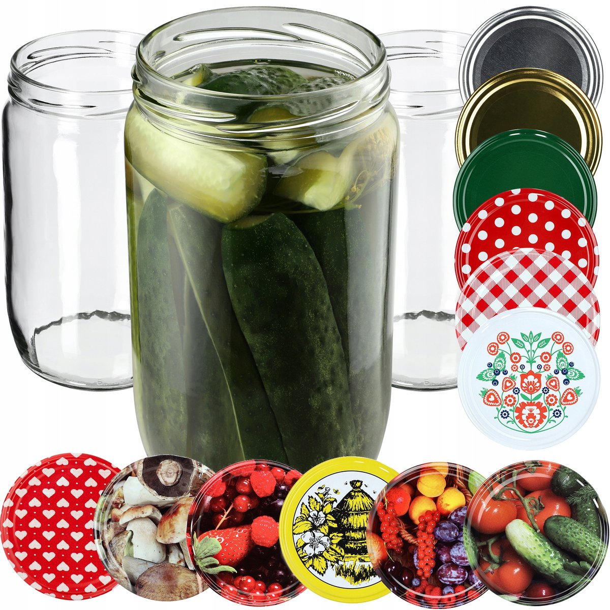 48x Słoik Słoiki 720ml Na Miód Ogórki + Zakrętki